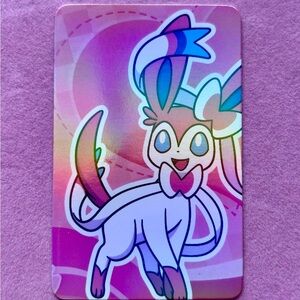 Sylveon Pastel Waltz — Rainbow Gloss Foil Collectible Art Card ✨